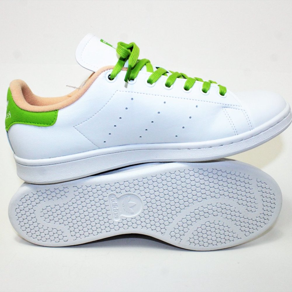 Adidas Stan Smith Disney Kermit & Miss Piggy White / Green / Peach Men's 9.5 - Picture 11 of 13
